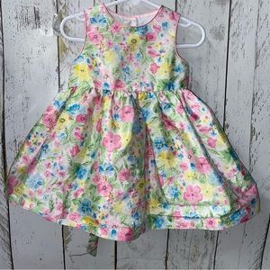 Easter Dress Girl Marmellata Blue/Pink/Yellow Floral Dress Size 18M Lined